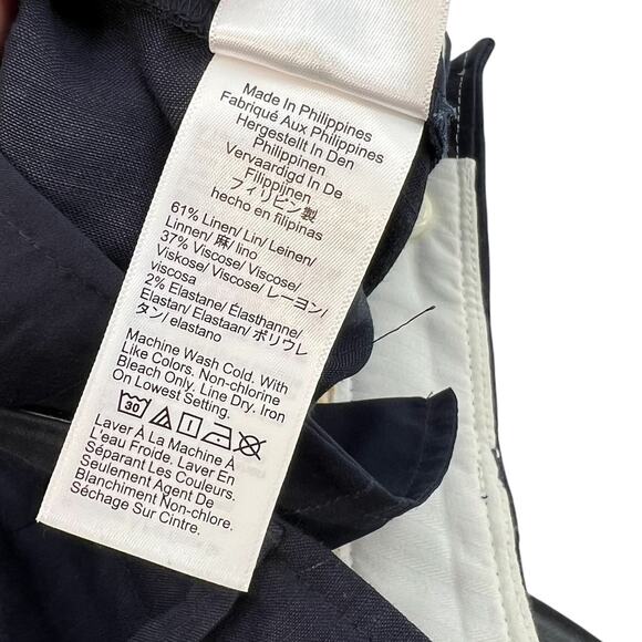 J. Crew Collection Marie Marot Wide-Leg Pant Italian Line Blend Navy Blue 12 - Picture 12 of 13